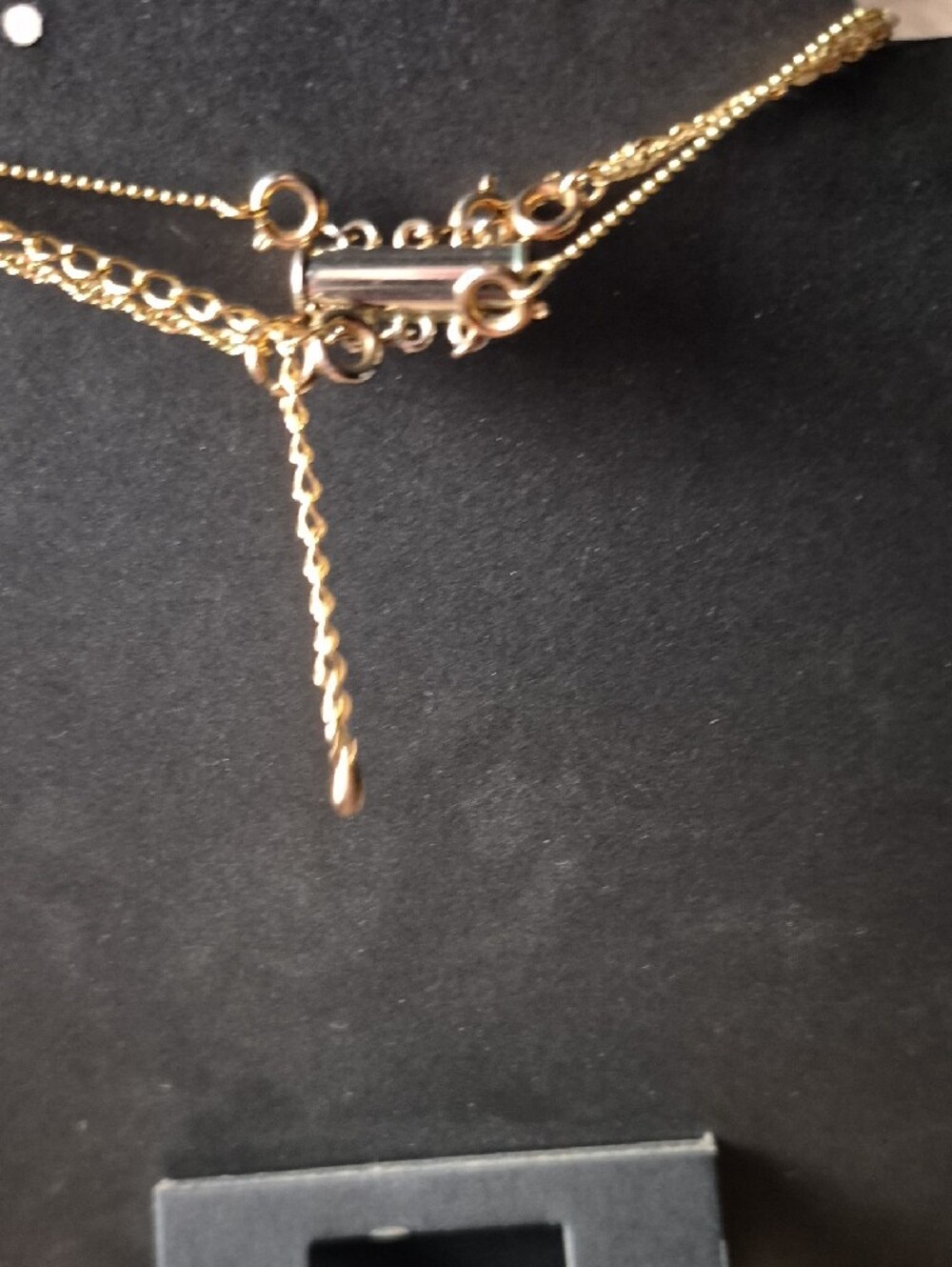 Layered Gold-Tone Multi-Chain Necklace with Bar & Charm - Picture 5 of 5
